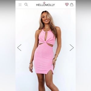 Hello molly pink cutout mini dress